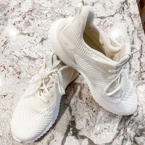 Men’s Adidas White AlphaBounce Sneakers.